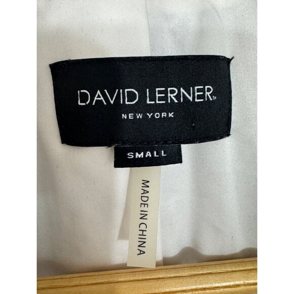 David Lerner Hailey Oversized Blazer Jacket Ruched‎ Sleeves Silver Sequin Size S - Picture 6 of 10